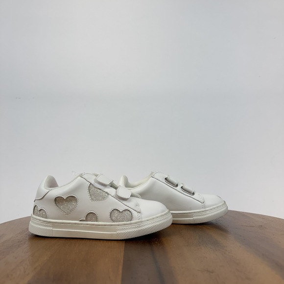 Little Kids Nina Esti White Glitter Heart‎ Low Top Sneakers Shoes Size 9 C GUC - Picture 3 of 8